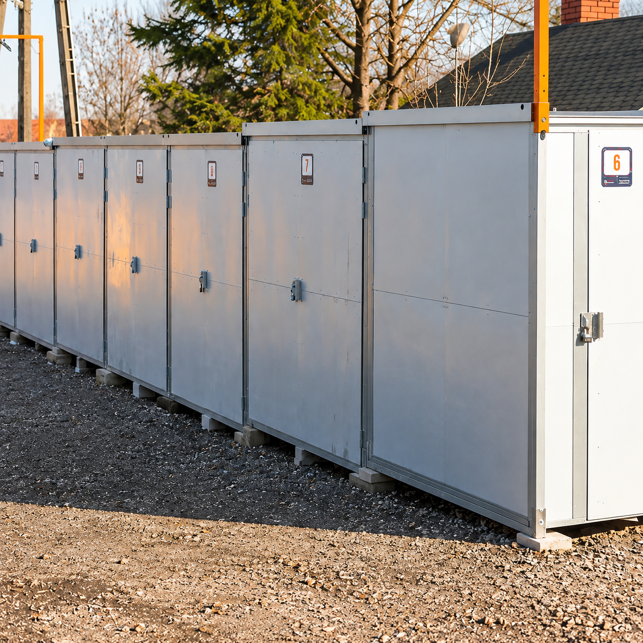 Plac self-storage z boksami magazynowymi